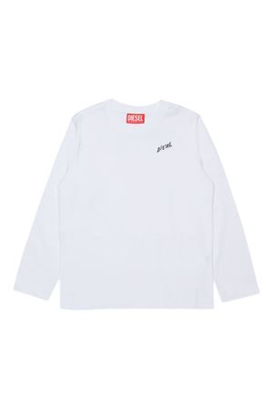 white cotton tshirt DIESEL KIDS | J025280CATMK100